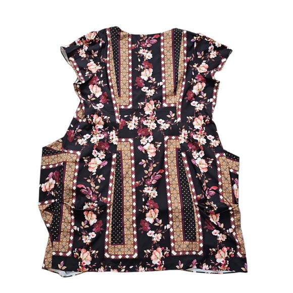 City Chic Black Floral Midi Dress, Plus Size 20 - Picture 4 of 10